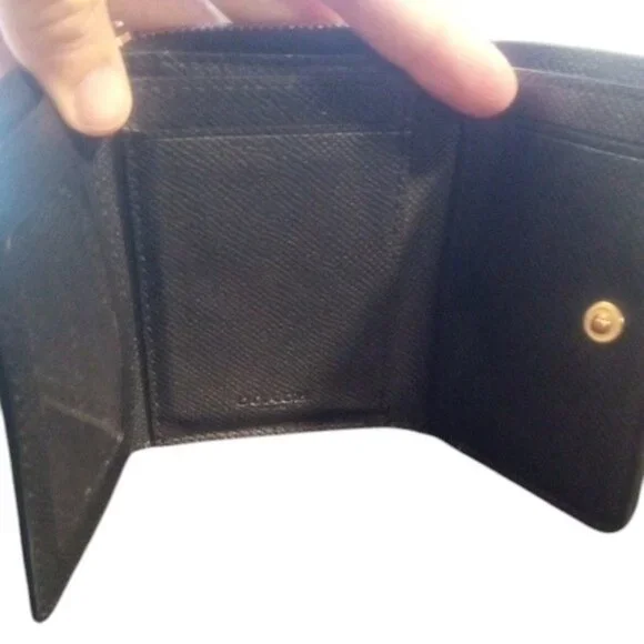 Coach Small Compact Tri-Fold Wallet Midnight | GUC - Picture 7 of 8